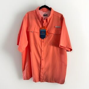 NWT HABIT MENS SHORT SLEEVE RIVER SHIRT Size XL Spiced Coral Outdoor Activewear